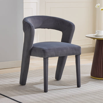 Sillón Individual Gris Terciopelo | Estilo Bañera, 59x79cm