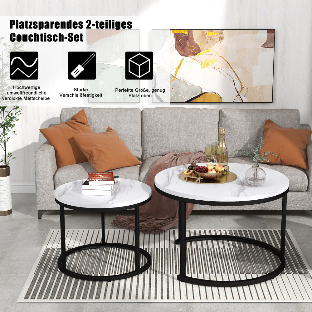 Mesas de Centro Redondas Anidadas (x2) | Modernas para Sala
