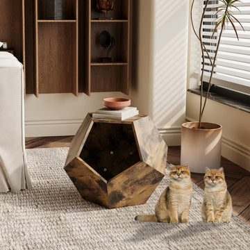 Mueble Moderno para Gatos y Mesa Auxiliar | Madera Antigua 66 cm 
