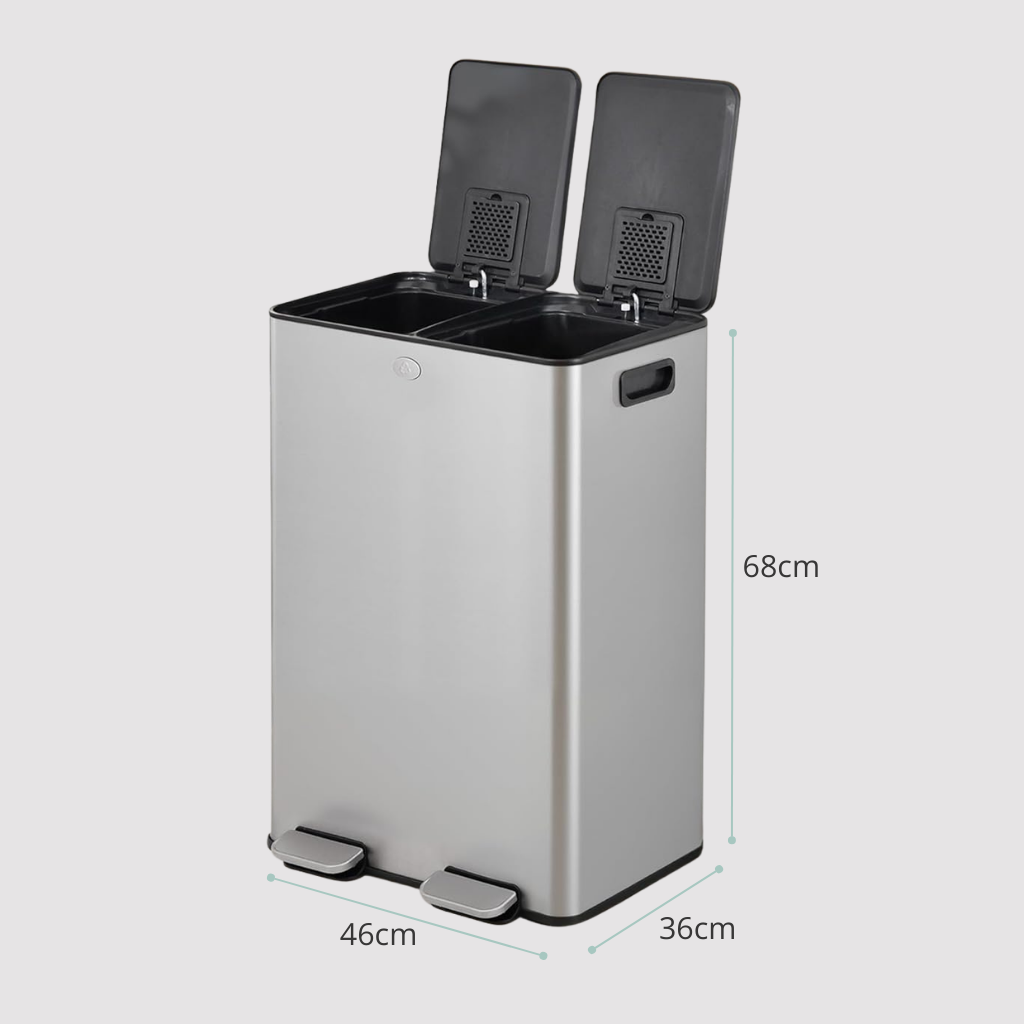 2x30L Pedal Recycling Bin - Vidacharmy