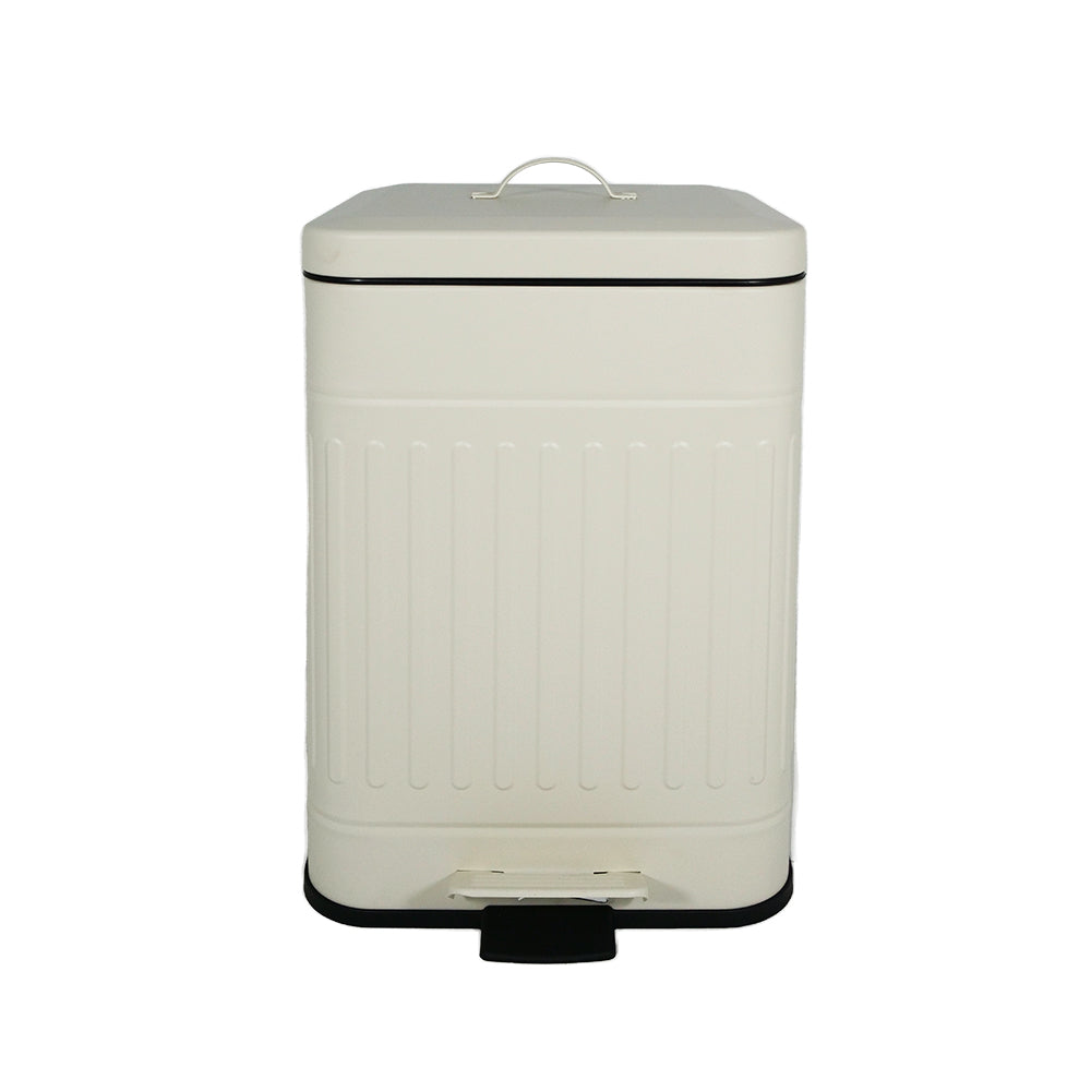 square pedal bin beige
