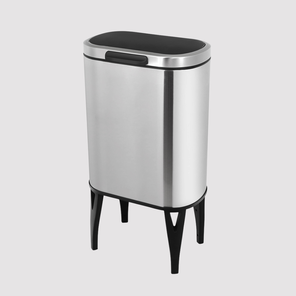 Bote de basura de 35L con tapa táctil, patas elevadas y diseño moderno de Vidacharmy, ideal para cocinas y oficinas.