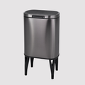 Bote de basura de 35L con tapa táctil y patas elevadas, marca Vidacharmy, en color gris con apertura suave en imagen.