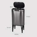 Contenedor de basura de 35L con tapa táctil y patas elevadas de Vidacharmy, resistente y fácil de usar en cocina o oficina