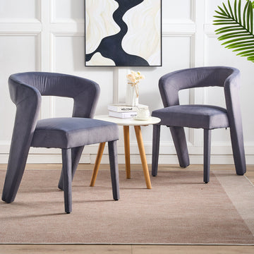 Graue Samt-Loungesessel (juego de 2) | Tragkraft de 150 kg