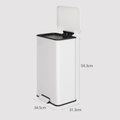 Cubeta de reciclaje con pedal de 40L de Vidacharmy, con tapa y capacidad para separar residuos de forma fácil y eficiente.
