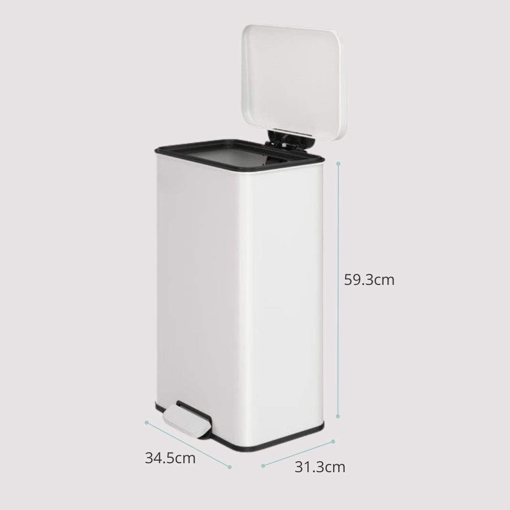 Cubeta de reciclaje con pedal de 40L de Vidacharmy, con tapa y capacidad para separar residuos de forma fácil y eficiente.