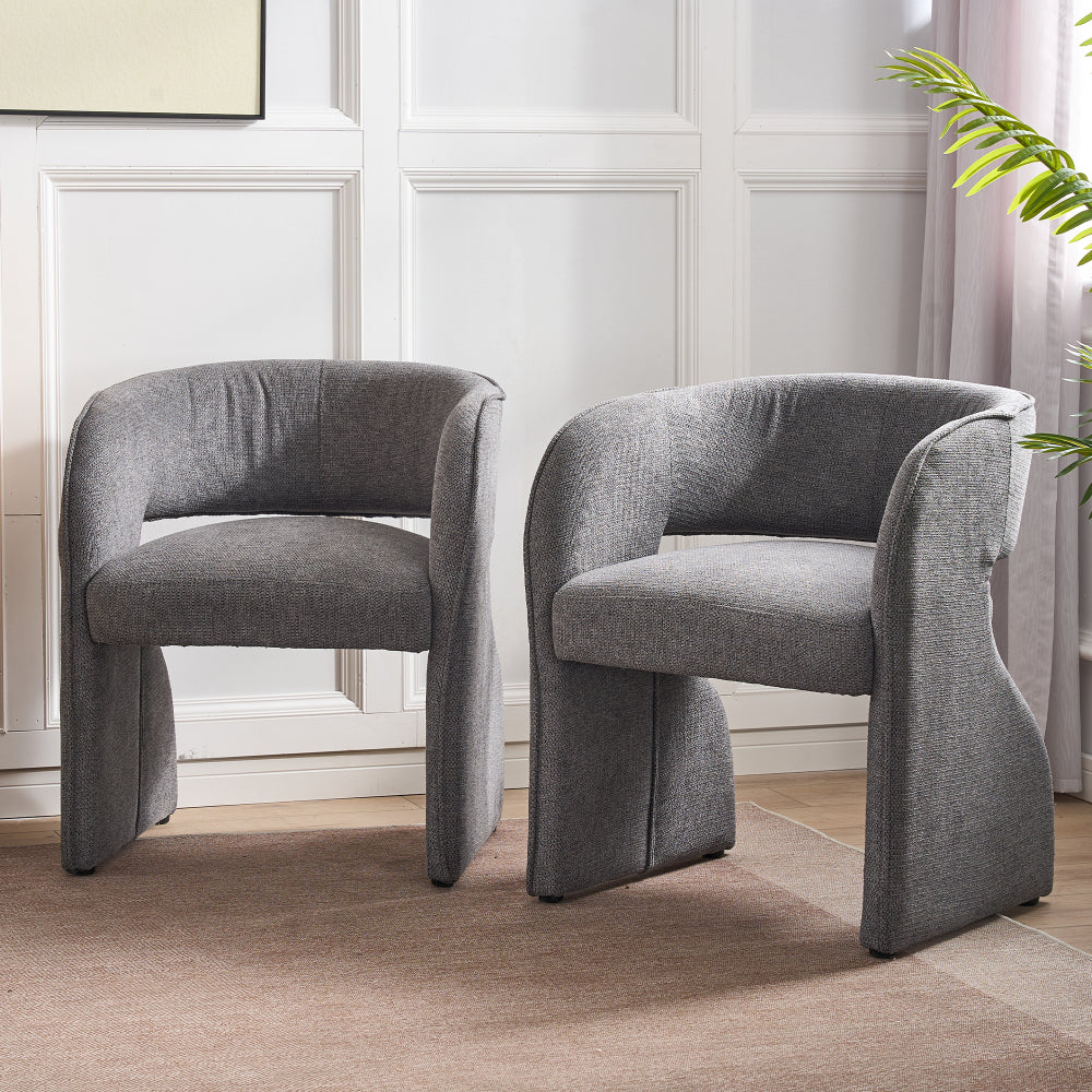 Conjunto 2 Sillones Modernos Grises | Sofá Individual, Bañera | Tela Resistente 