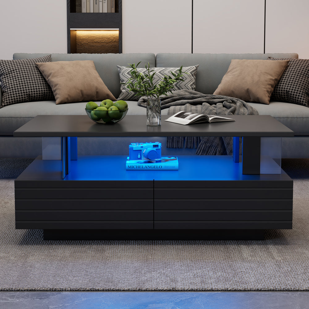 Sofá LED con Bluetooth y control de aplicaciones | Rechteckig, Acryl, Aufbewahrung 