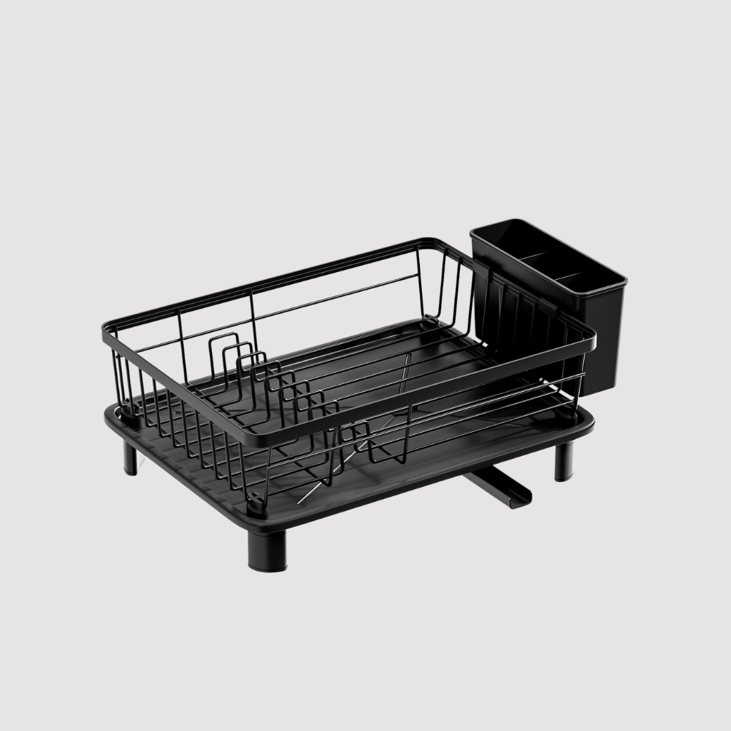 Compact™ Essentials Matte Black Dish Drainer - Vidacharmy