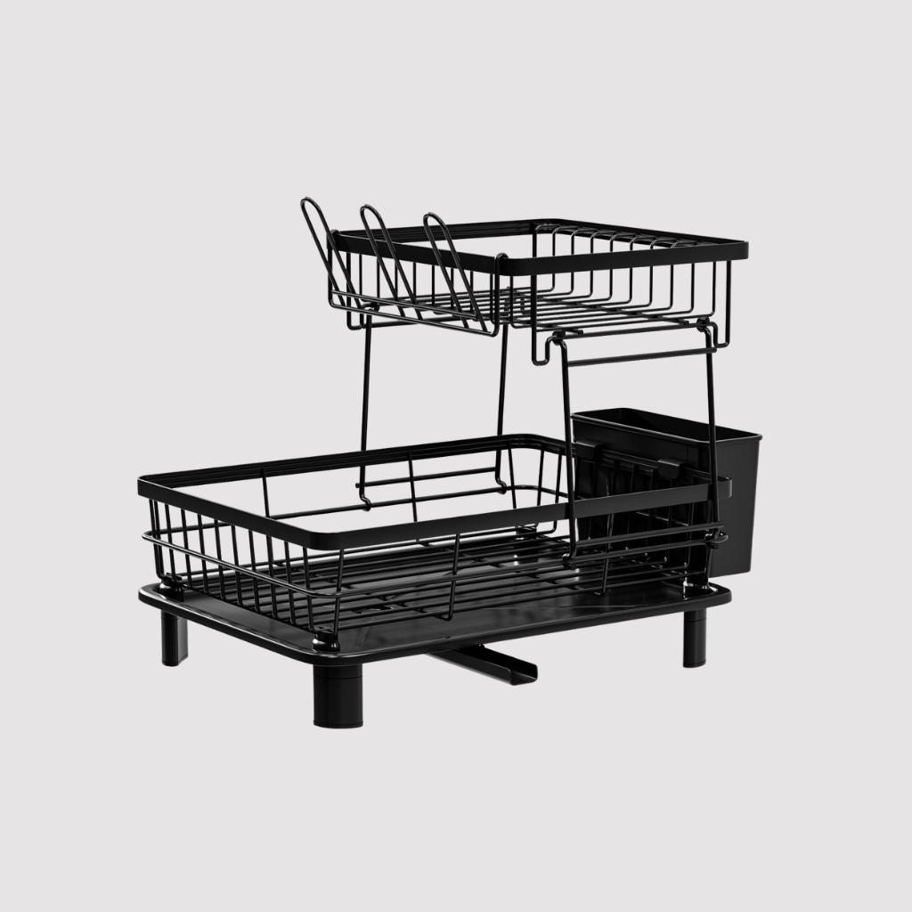 Extend™ Pro Extendable Matte Black Dish Drainer - Vidacharmy