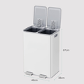 Dos papeleras de reciclaje con pedal de 30L marca Vidacharmy, resistente y funcional para separar residuos en espacios públicos o domésticos.