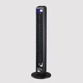 Ventilador torre oscilante de 42 pulgadas de Vidacharmy con control remoto, muestra las aspas y el panel de control.