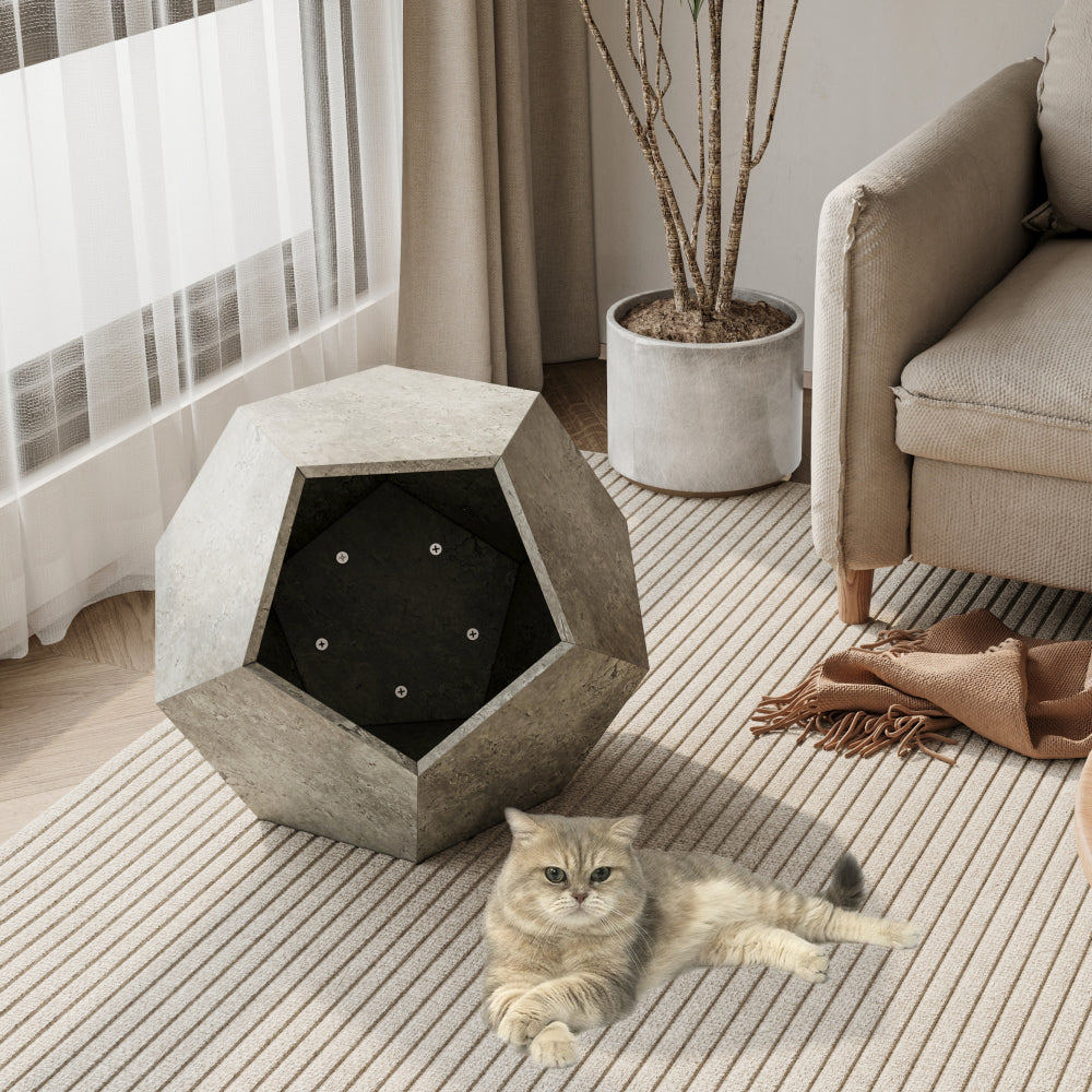 Mueble Moderno para Gatos y Mesa Auxiliar | Grigio Cemento 66cm 