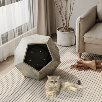 Mueble Moderno para Gatos y Mesa Auxiliar | Grigio Cemento 66cm 