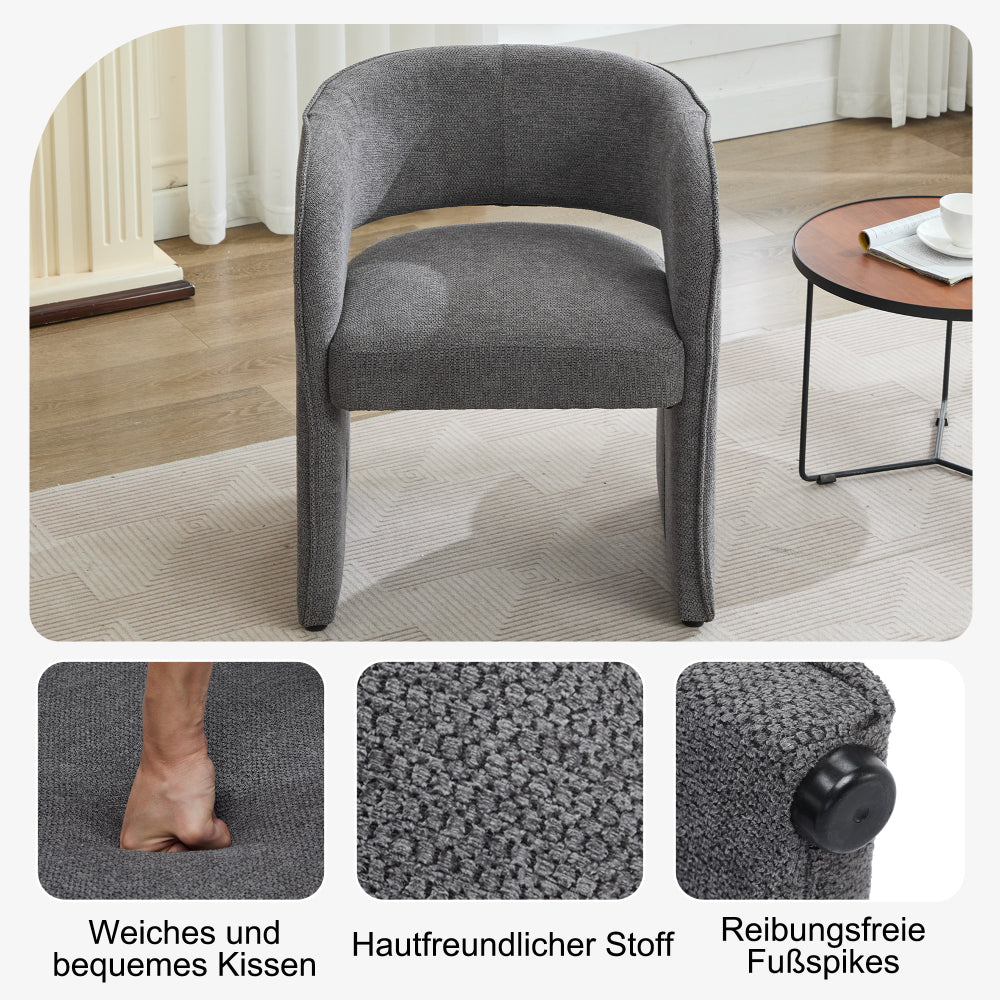 Sillón Individual Gris Tapizado | Divano Pequeño, Tela Resistente 