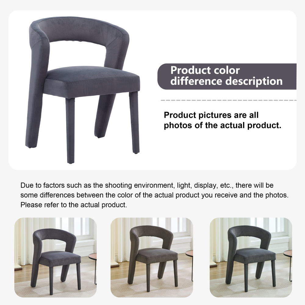 Sillón Individual Gris Terciopelo | Estilo Bañera, 59x79cm 
